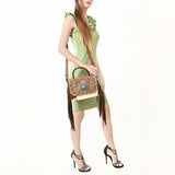 American Darling Briefcase Saddle Blanket Hair On Genuine Leather women bag western handbag purse