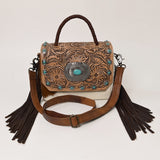 American Darling Briefcase Saddle Blanket Hair On Genuine Leather women bag western handbag purse
