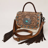 American Darling Briefcase Saddle Blanket Hair On Genuine Leather women bag western handbag purse