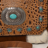 American Darling Briefcase Saddle Blanket Hair On Genuine Leather women bag western handbag purse