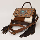 American Darling Briefcase Saddle Blanket Hair On Genuine Leather women bag western handbag purse