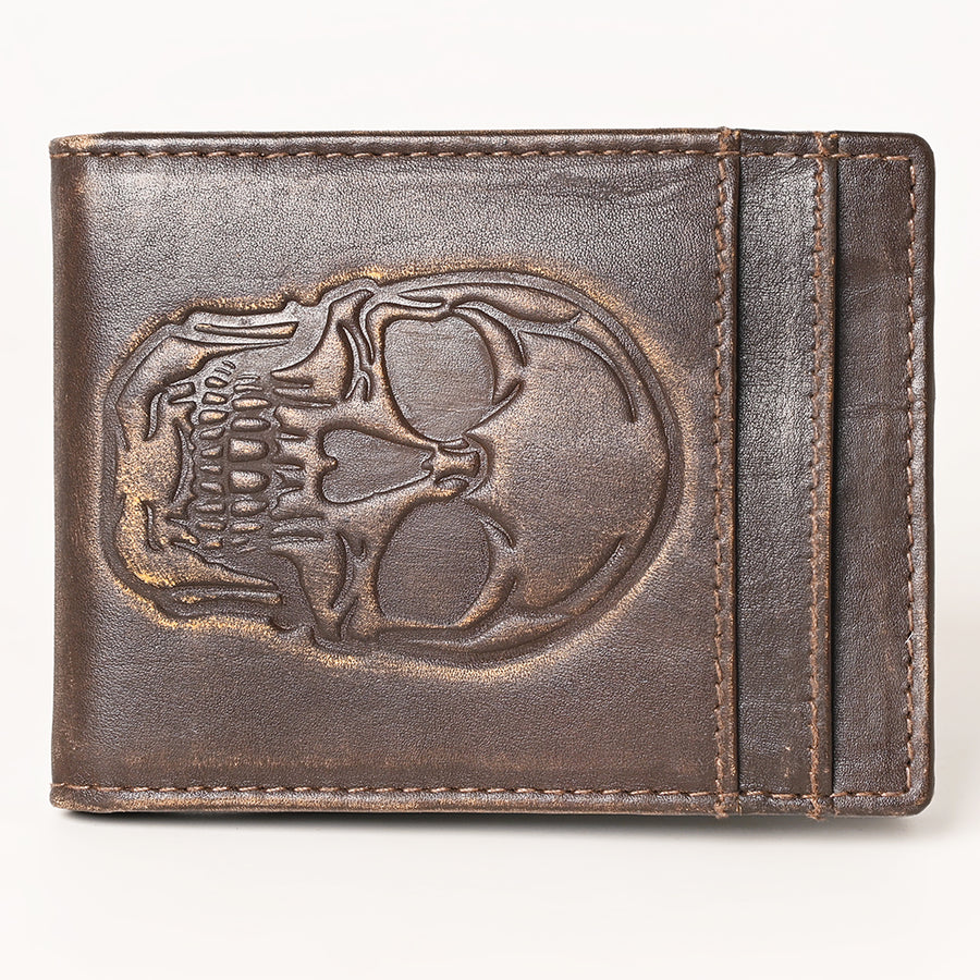 AMERICAN TANNER Genuine Leather Hand Burnished Bifold Wallet For Men Women H4 X W3.25 D0.5