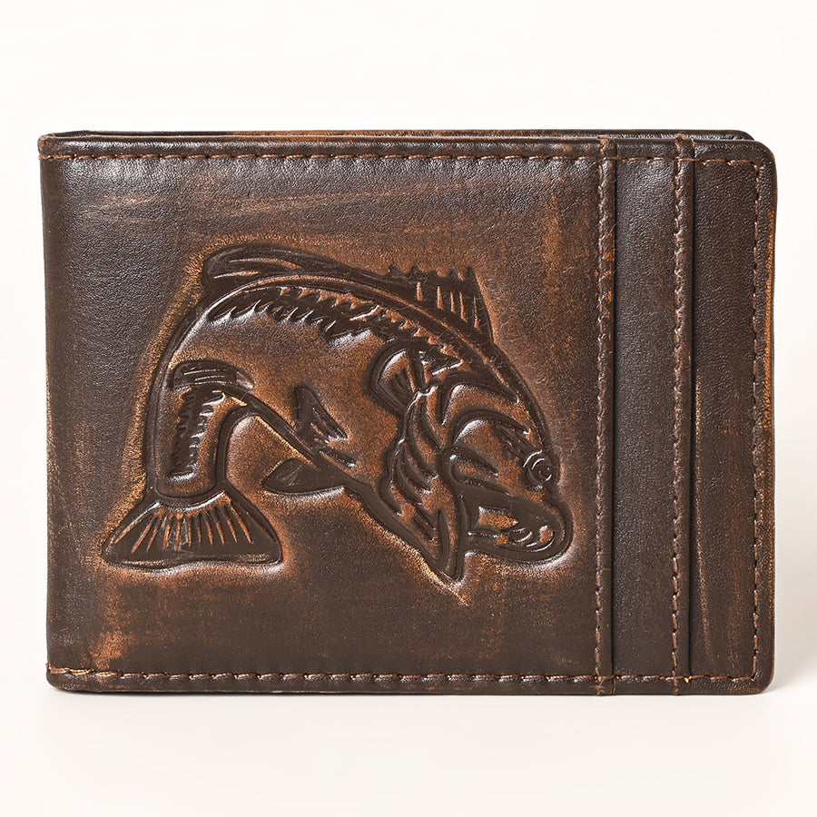AMERICAN TANNER Genuine Leather Hand Burnished Bifold Wallet For Men Women H4 X W3.25 D0.5