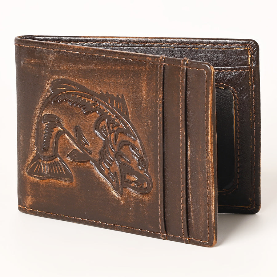 AMERICAN TANNER Genuine Leather Hand Burnished Bifold Wallet For Men Women H4 X W3.25 D0.5 - Uhorse