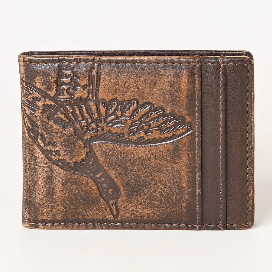 AMERICAN TANNER Genuine Leather Hand Burnished Bifold Wallet For Men Women H4 X W3.25 D0.5