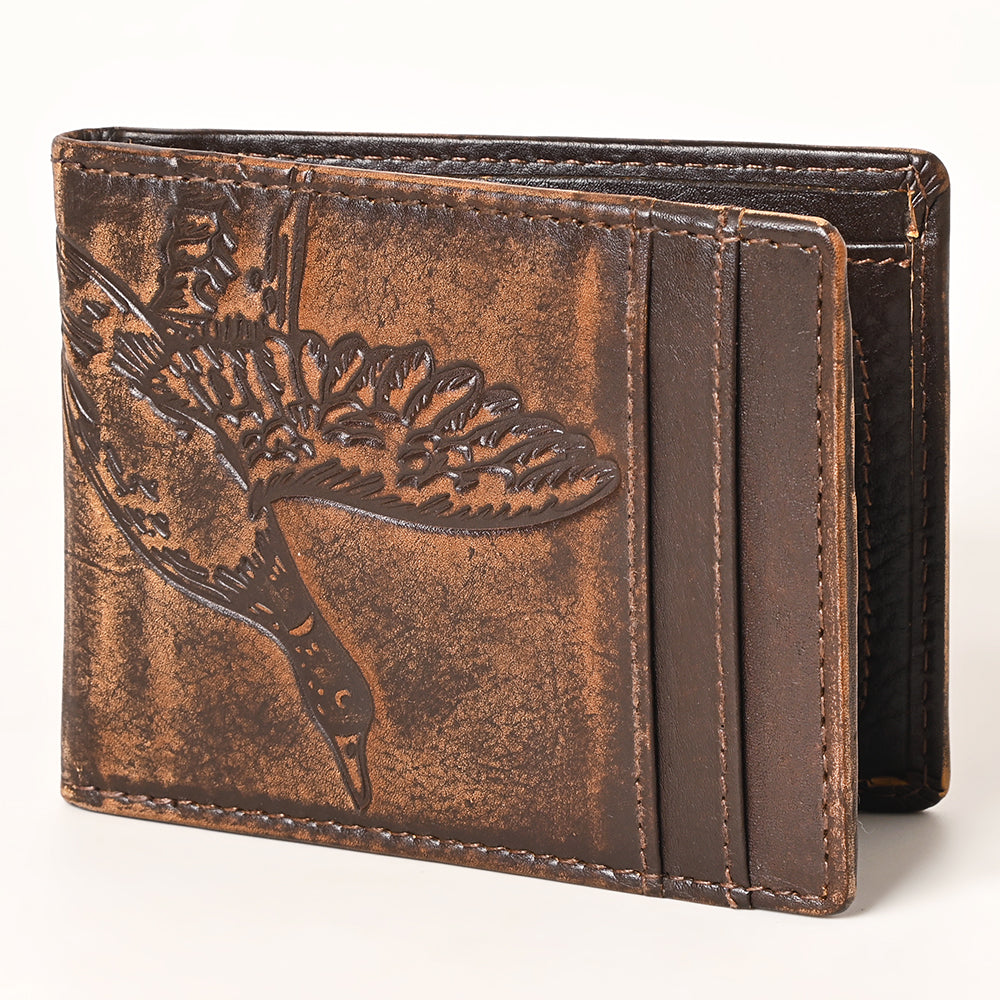 AMERICAN TANNER Genuine Leather Hand Burnished Bifold Wallet For Men Women H4 X W3.25 X D0.5