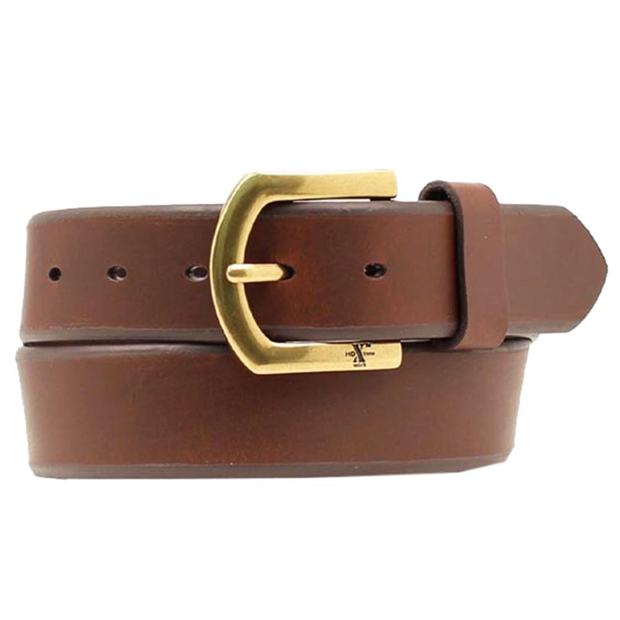 1 1/2" Strap Nocona Western Leather men's Belt Brown and Brass Buckle - Uhorse