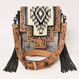 ADBG856G American Darling Hand Tooled Saddle Blanket Hair On Genuine Leather Women Bag Western Handbag Purse