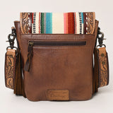 ADBG856H American Darling Hand Tooled Saddle Blanket Hair On Genuine Leather Women Bag Western Handbag Purse