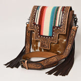 ADBG856H American Darling Hand Tooled Saddle Blanket Hair On Genuine Leather Women Bag Western Handbag Purse