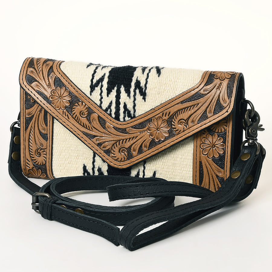 American Darling Handcrafted Hand Tooled Leather Saddle Blanket Envelope - Uhorse