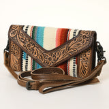 American Darling Hand Tooled Saddle Blanket Genuine Leather Women Bag Western Handbag Purse