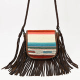 American Darling ADBG1392A Messenger Saddle Blanket Genuine Leather Women Bag Western Handbag Purse