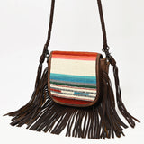 American Darling ADBG1392A Messenger Saddle Blanket Genuine Leather Women Bag Western Handbag Purse