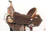 HILASON Flex Tree Western Horse Stud Trail Barrel American Leather Saddle Black | Leather Saddle | Western Saddle | Saddle for Horses | Horse Saddle Western