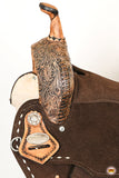 Hilason Flex Tree Western Horse Floral Trail Barrel American Leather Saddle Brown