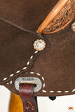 Hilason Flex Tree Western Horse Floral Trail Barrel American Leather Saddle Brown