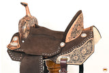 16 In Hilason Flex Tree Western Horse Floral Trail Barrel American Leather Saddle Black