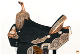 HILASON Flex Tree Western Horse Floral Trail Barrel American Leather Saddle Black | for Horses