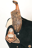 HILASON Flex Tree Western Horse Floral Trail Barrel American Leather Saddle Black | for Horses