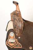 16 In Hilason Flex Tree Western Horse Floral Trail Barrel American Leather Saddle Brown