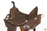HILASON Flex Tree Western Horse Buckstitch Trail Barrel American Leather Saddle Brown | for Horses