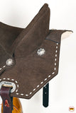 14 In Hilason Flex Tree Western Horse Buckstitch Trail Barrel American Leather Saddle Brown