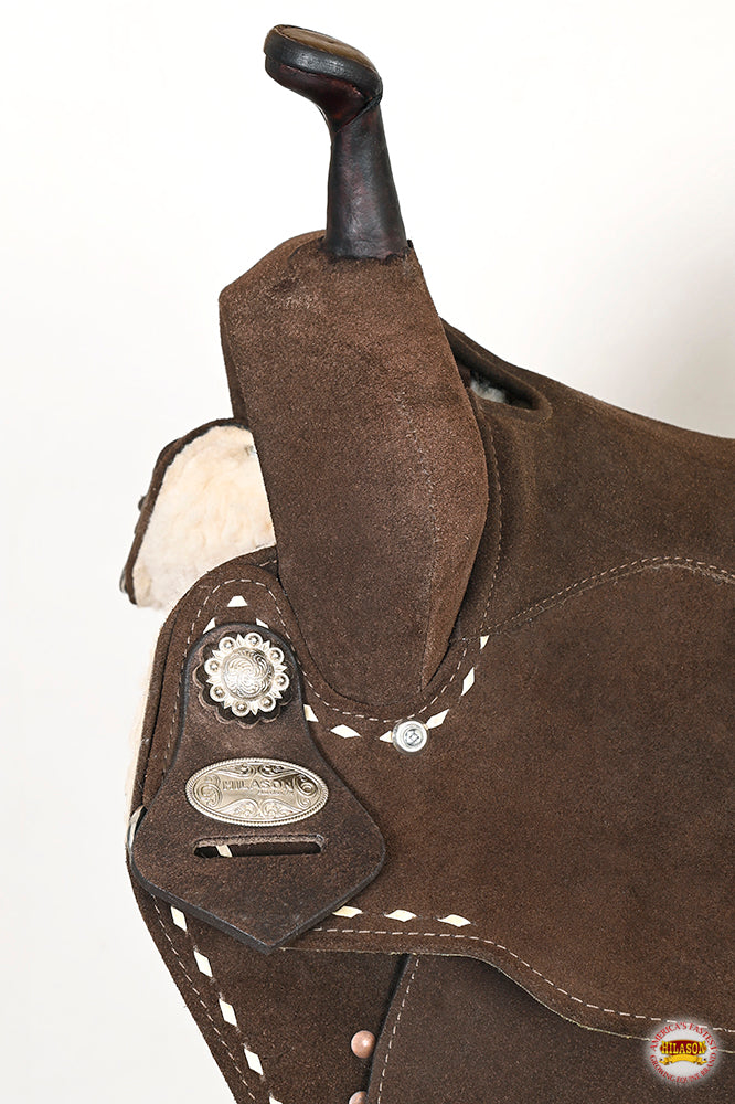 HILASON Flex Tree Western Horse Buckstitch Trail Barrel American Leather Saddle Brown | for Horses