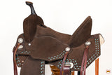 14 In Hilason Flex Tree Western Horse Buckstitch Trail Barrel American Leather Saddle Brown