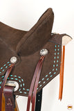 14 In Hilason Flex Tree Western Horse Buckstitch Trail Barrel American Leather Saddle Brown