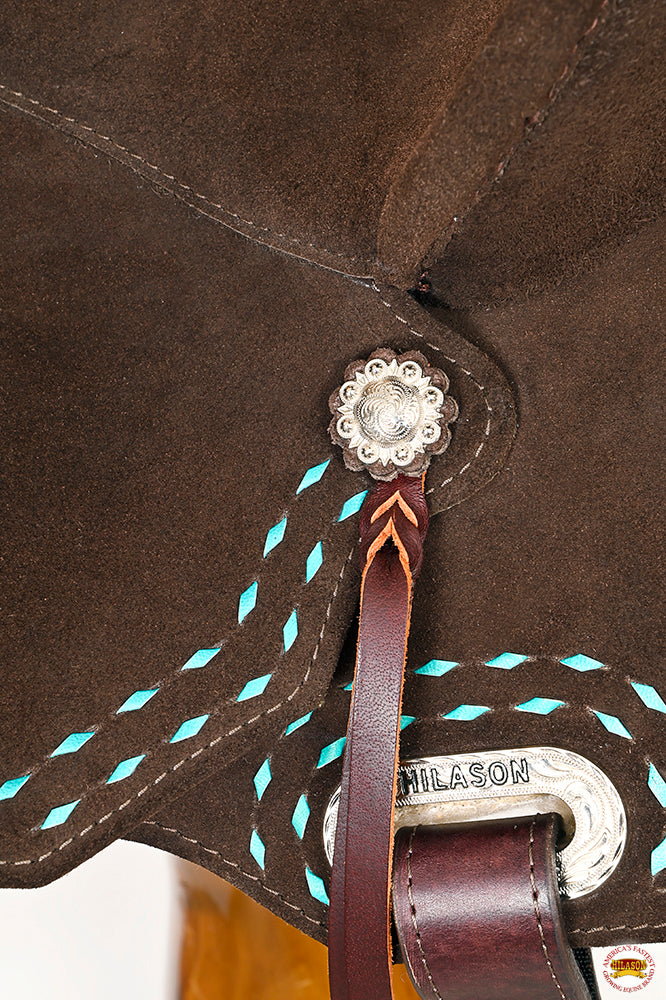 HILASON Flex Tree Western Horse Buckstitch Trail Barrel American Leather Saddle Brown | for Horses