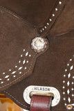 15 In Hilason Flex Tree Western Horse Buckstitch Trail Barrel American Leather Saddle Brown