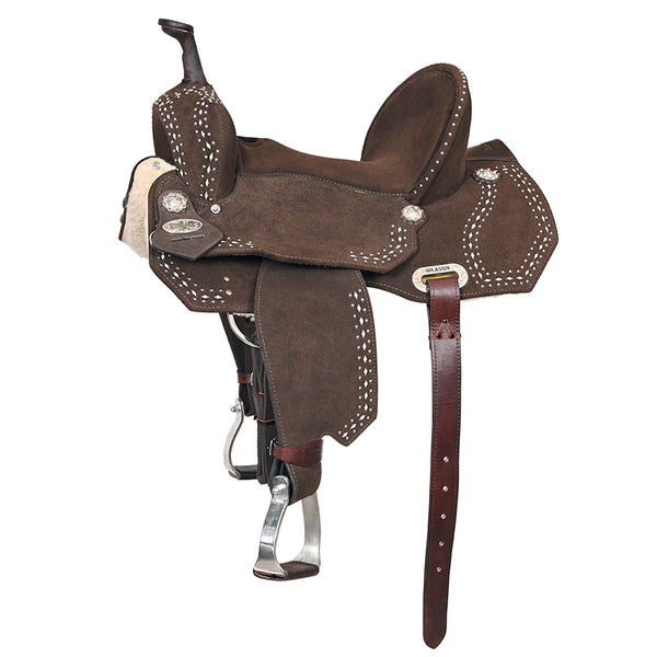 15 In Hilason Flex Tree Western Horse Buckstitch Trail Barrel American Leather Saddle Brown - Uhorse