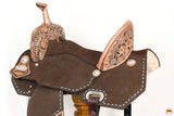 HILASON Flex Tree Western Horse Buckstitch Floral Trail Barrel American Leather Saddle Brown | for Horses