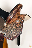 HILASON Flex Tree Western Horse Buckstitch Trail Barrel American Leather Saddle Brown | for Horses