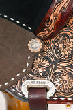 HILASON Flex Tree Western Horse Buckstitch Trail Barrel American Leather Saddle Brown | for Horses