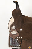 HILASON Flex Tree Western Horse Buckstitch Floral Trail Barrel American Leather Saddle Brown | for Horses