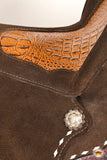 HILASON Flex Tree Western Horse Buckstitch Floral Trail Barrel American Leather Saddle Brown | for Horses