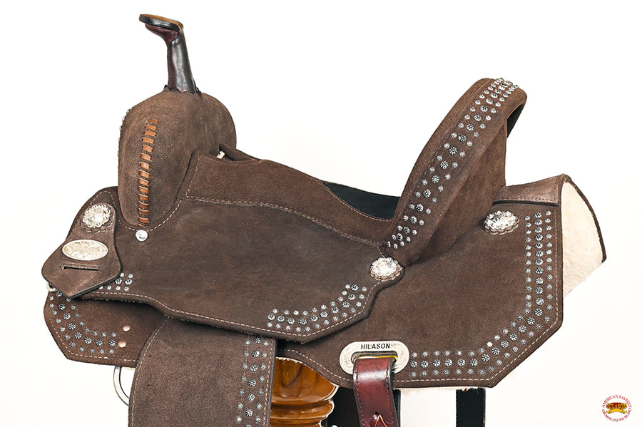 HILASON Flex Tree Western Horse Stud Trail Barrel American Leather Saddle Brown | for Horses