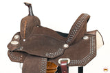 HILASON Flex Tree Western Horse Stud Trail Barrel American Leather Saddle Brown | for Horses