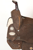 HILASON Flex Tree Western Horse Stud Trail Barrel American Leather Saddle Brown | for Horses