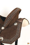 HILASON Flex Tree Western Horse Stud Trail Barrel American Leather Saddle Brown | for Horses