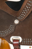 HILASON Flex Tree Western Horse Stud Trail Barrel American Leather Saddle Brown | for Horses