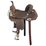 Hilason Flex Tree Western Horse Trail Barrel American Leather Saddle Brown - Uhorse