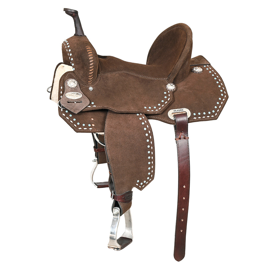 15 In Hilason Flex Tree Western Horse Buckstitch Trail Barrel American Leather Saddle Brown - Uhorse