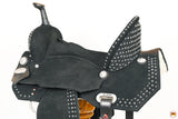 HILASON Flex Tree Western Horse Stud Trail Barrel American Leather Saddle Black | for Horses