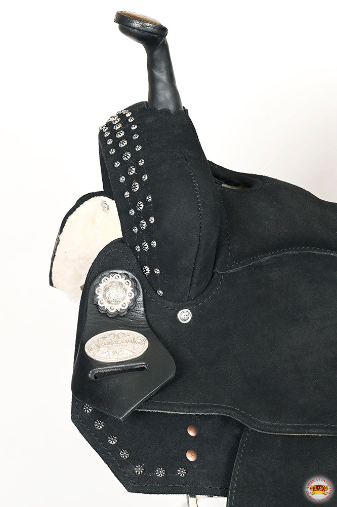 HILASON Flex Tree Western Horse Stud Trail Barrel American Leather Saddle Black | for Horses