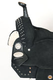 HILASON Flex Tree Western Horse Stud Trail Barrel American Leather Saddle Black | for Horses