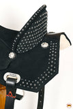 HILASON Flex Tree Western Horse Stud Trail Barrel American Leather Saddle Black | for Horses