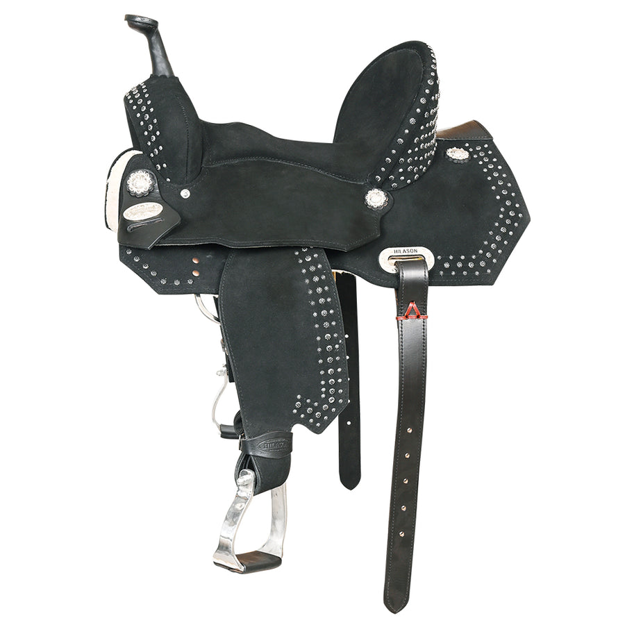 Hilason Flex Tree Western Horse Trail Barrel American Leather Saddle Black - Uhorse